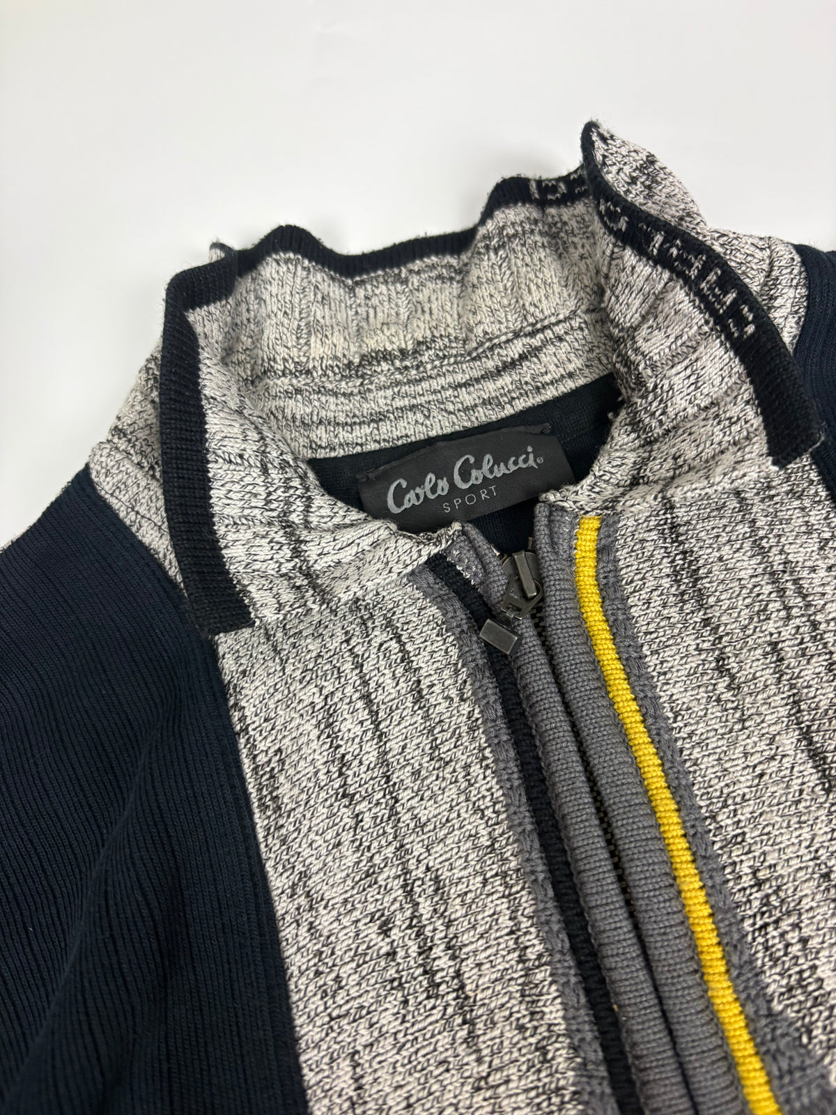Carlo Colucci Vintage Zip Strickpullover in weiterer Produktansicht