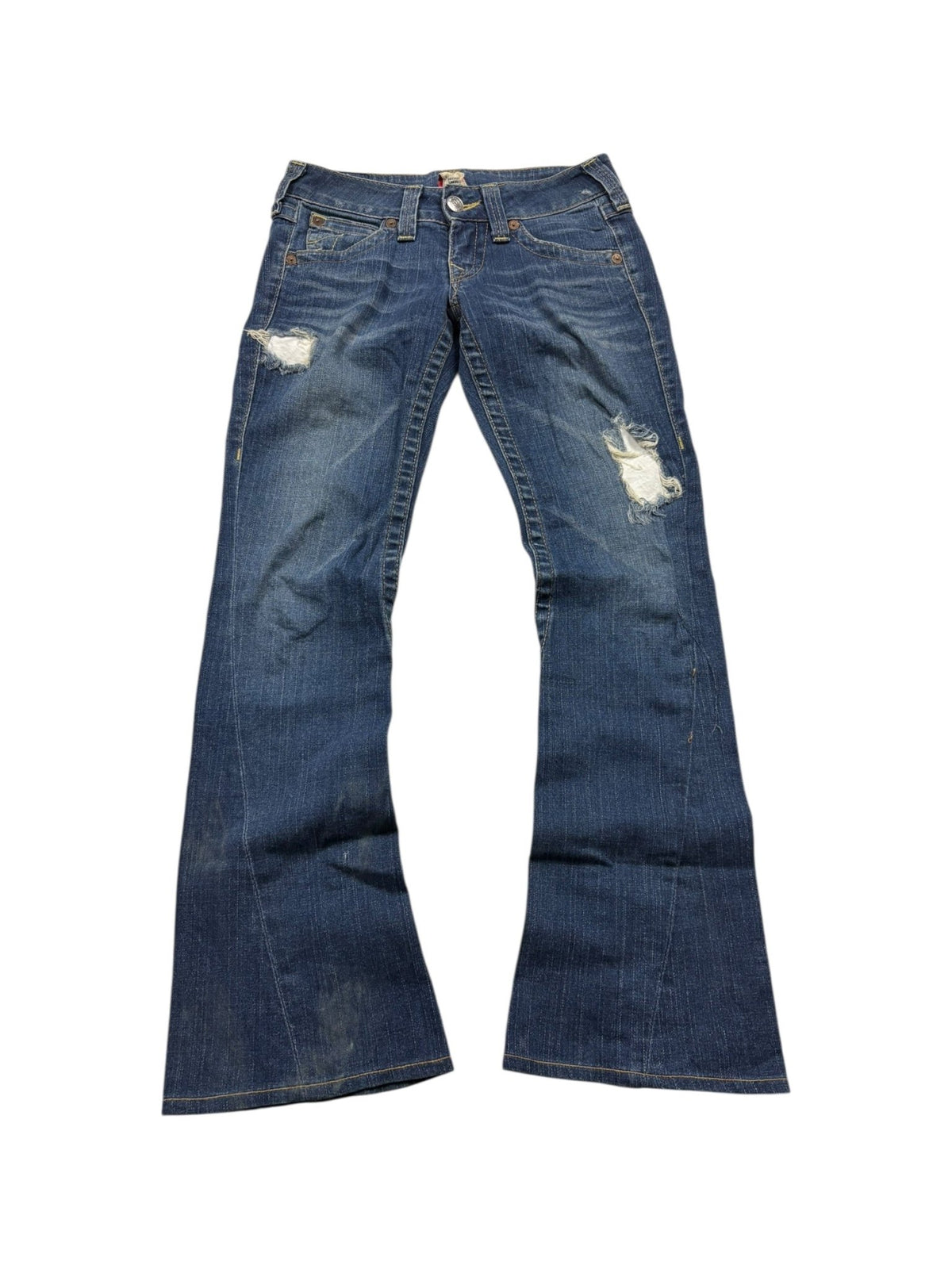 True Religion Vintage Bootcut Jeans in Dunkelblau – Vorderansicht