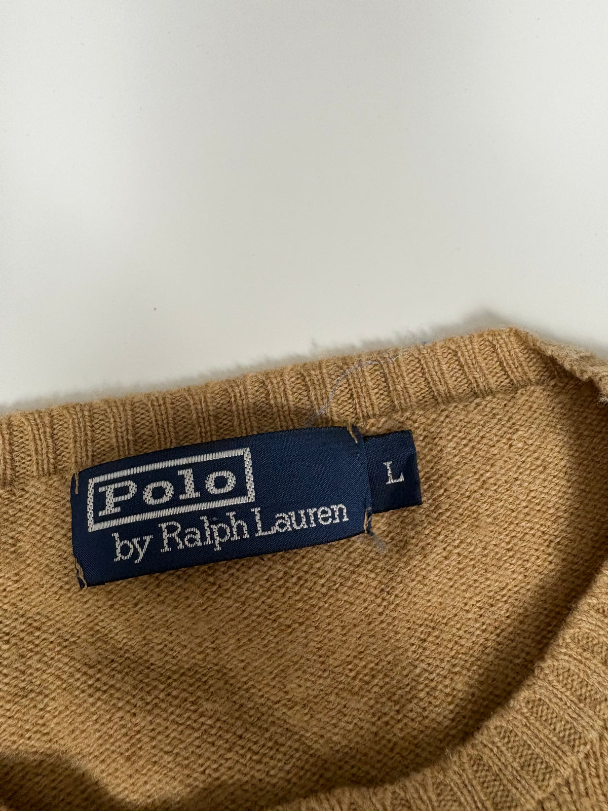 Detailaufnahme des Polo Ralph Lauren Vintage Strickpullovers