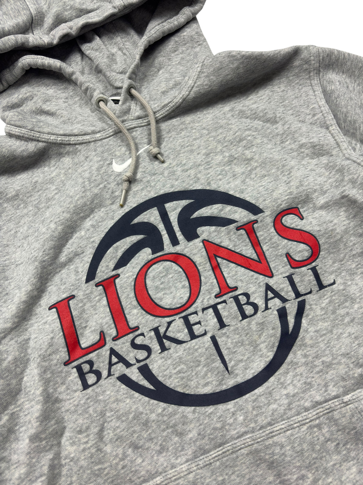 Lions Basketball Frontprint und Nike Swoosh am grauen Vintage Hoodie