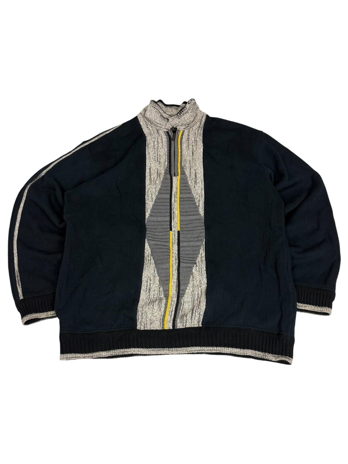 Carlo Colucci Vintage Zip Strickpullover in vollständiger Vorderansicht