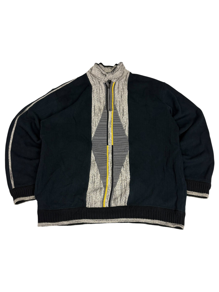 Carlo Colucci Vintage Zip Strickpullover in vollständiger Vorderansicht