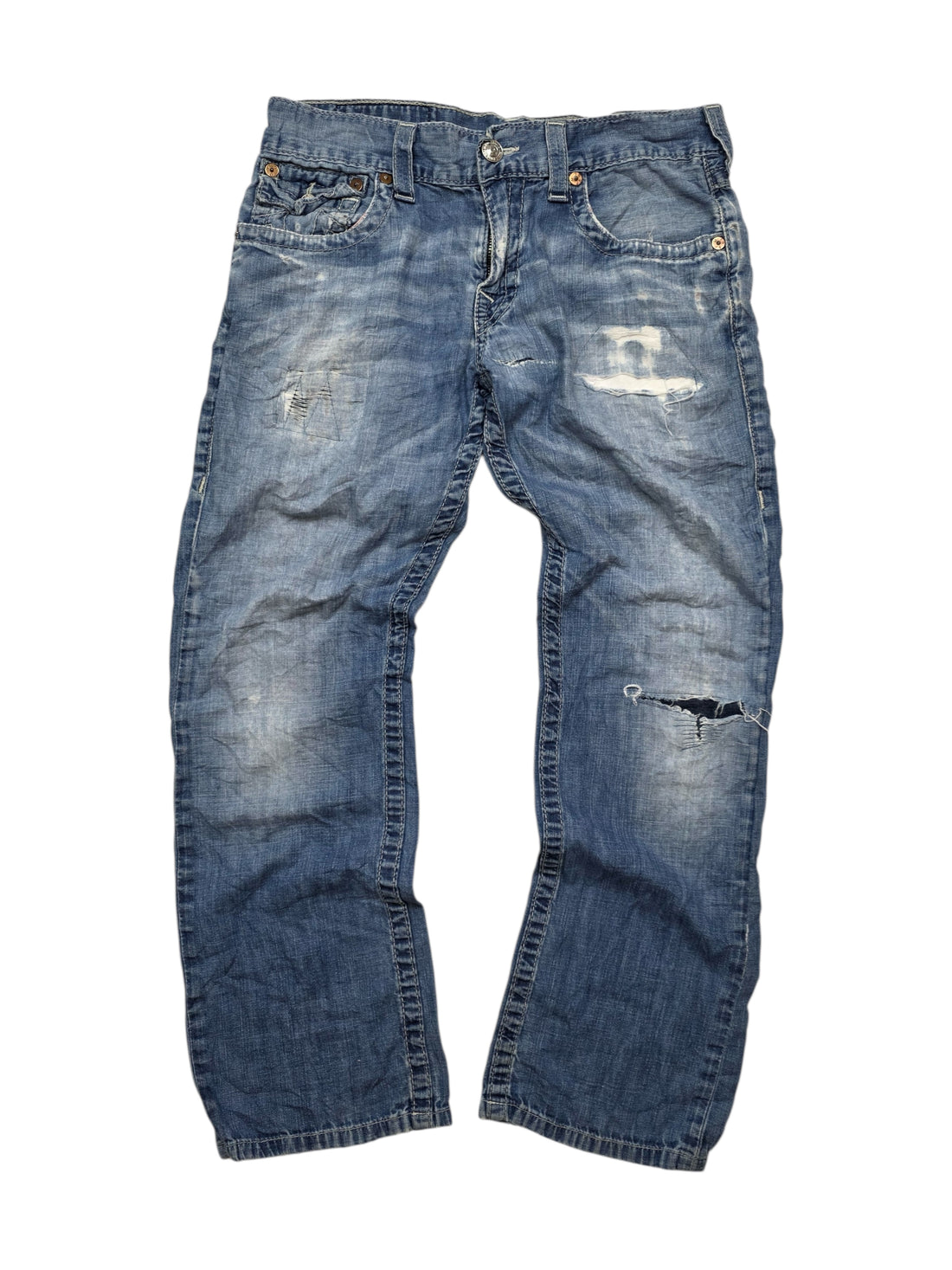 Vintage True Religion Straight Jeans Blue Rückansicht