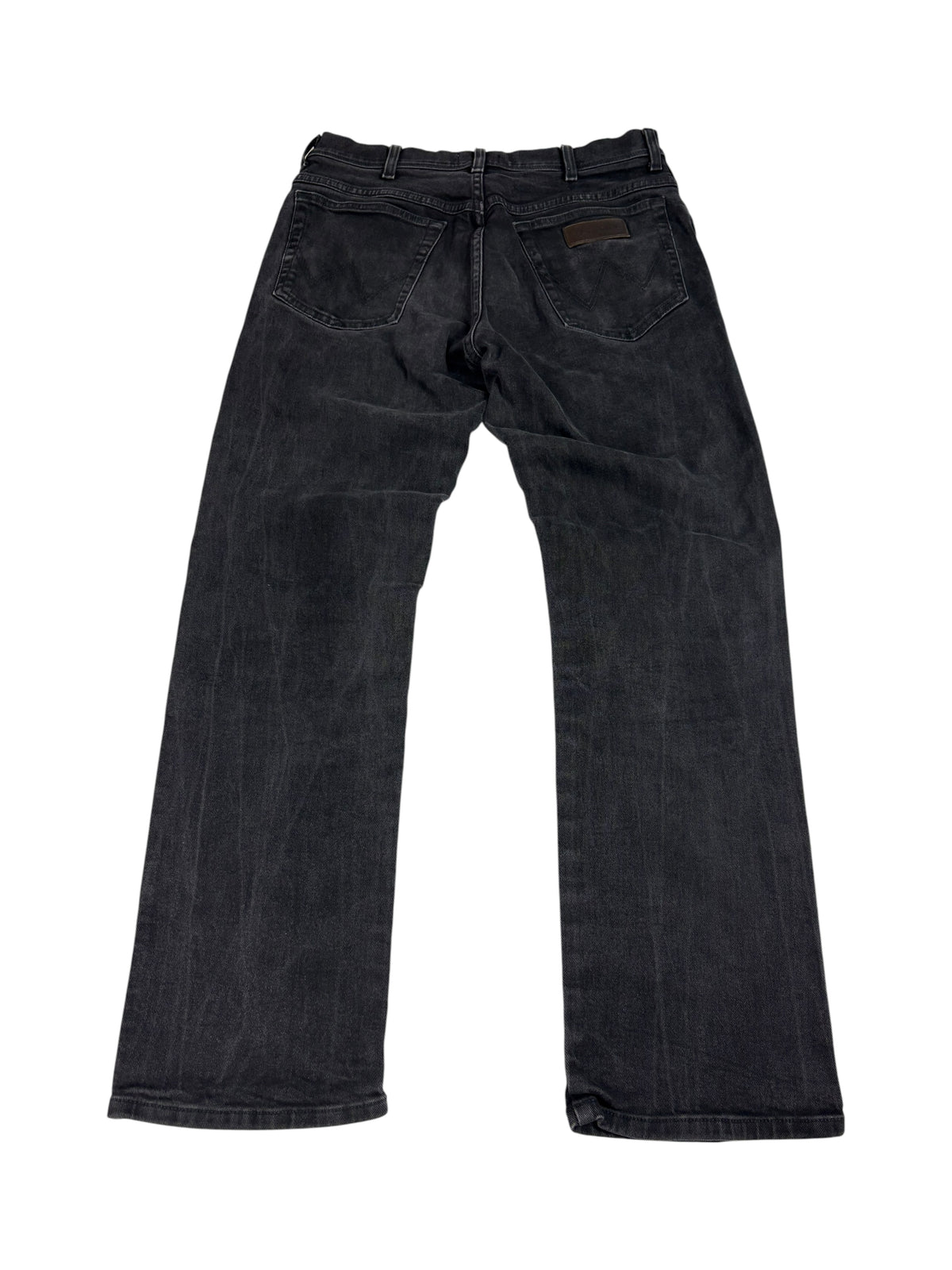 Schwarze Wrangler W-Naht Vintage Jeans in Größe W34 L32 in vollständiger Produktansicht
