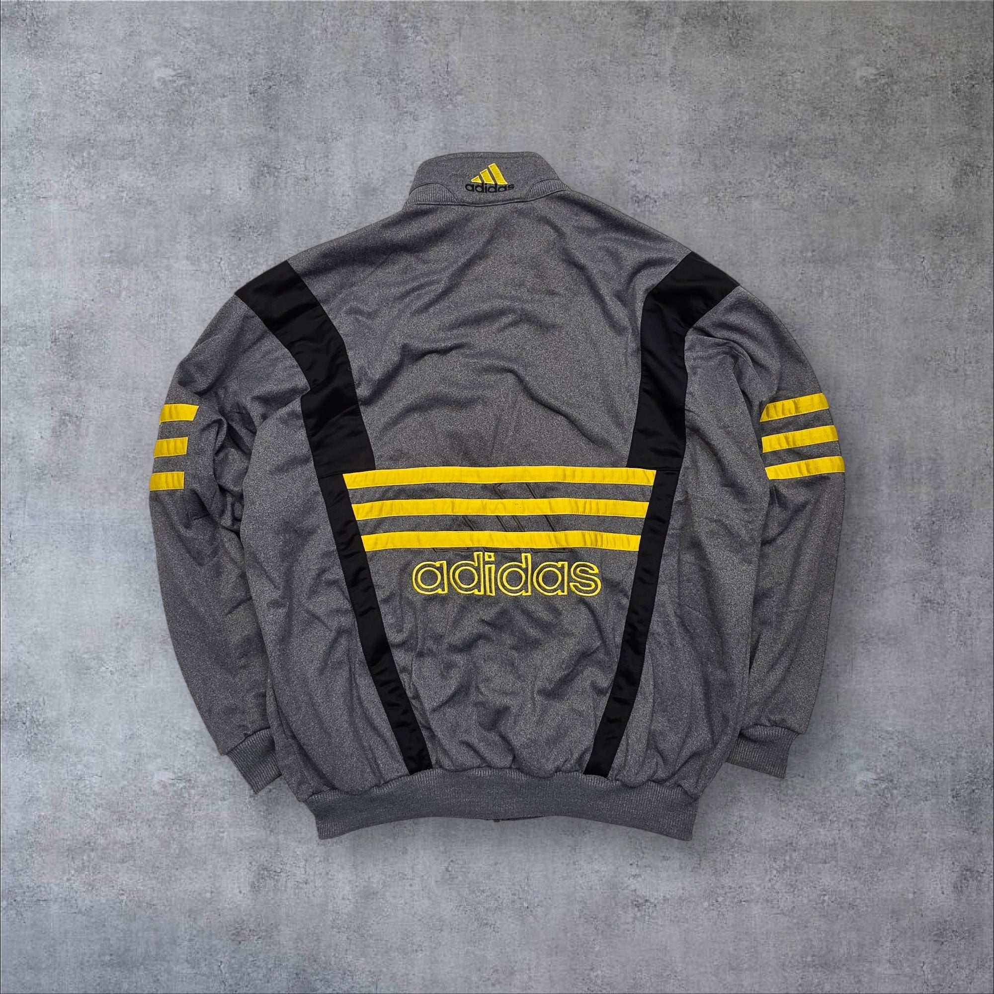 Adidas Trackjacket - Grau/Schwarz/Gelb (XL)