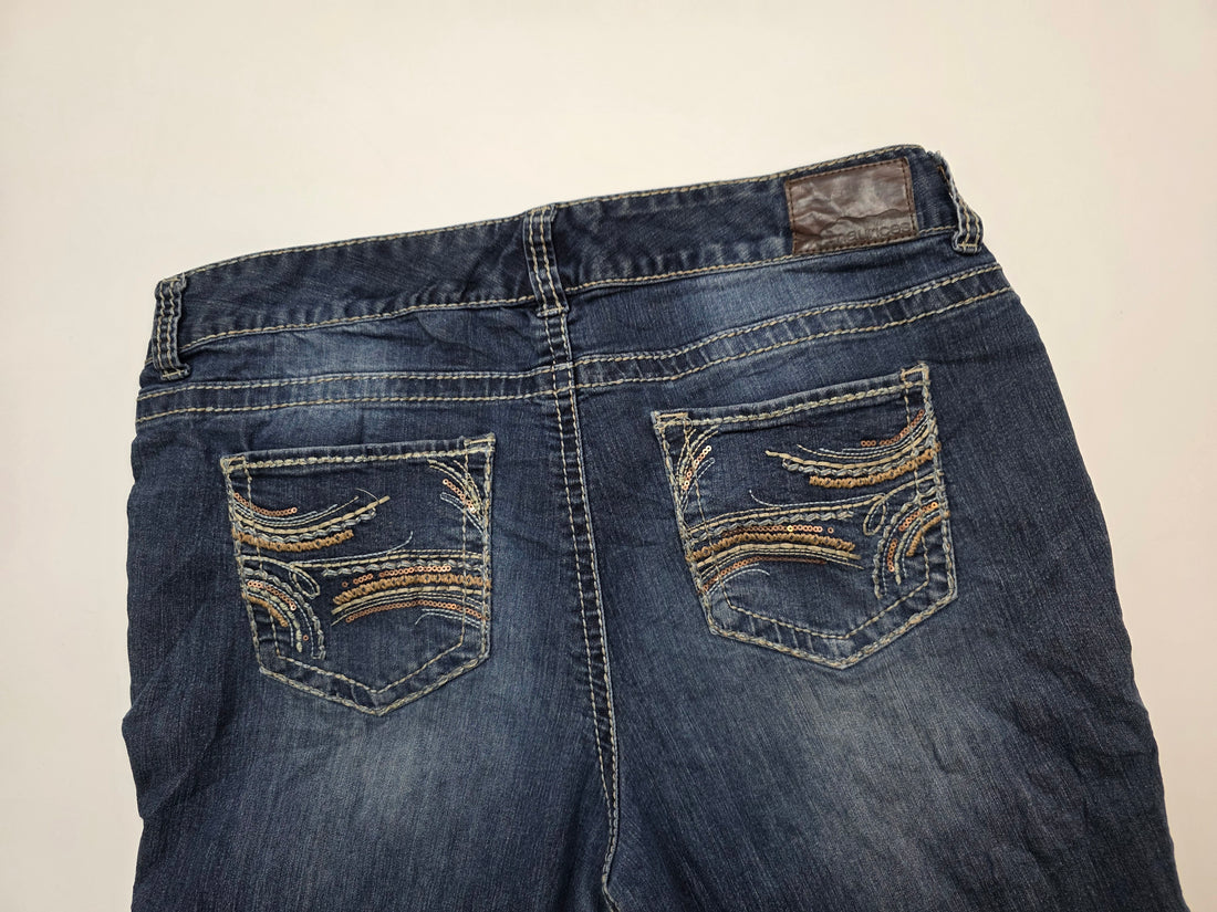 Vintage Maurices Bootcut Jeans Dark Blue mit bestickten Back-Pockets