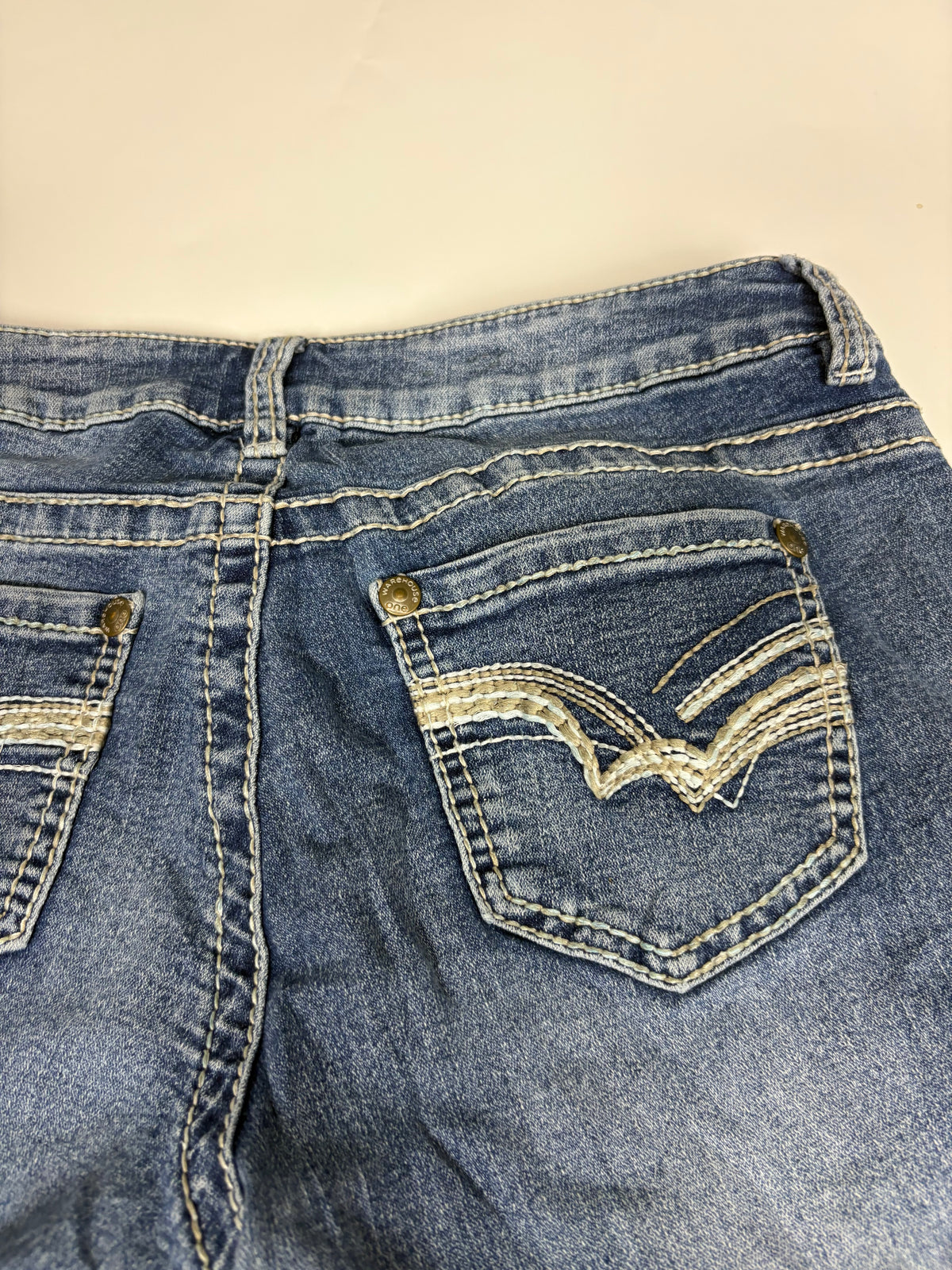 Warehouse One Baby Boot Vintage Bootcut Jeans in Blau – Detailansicht