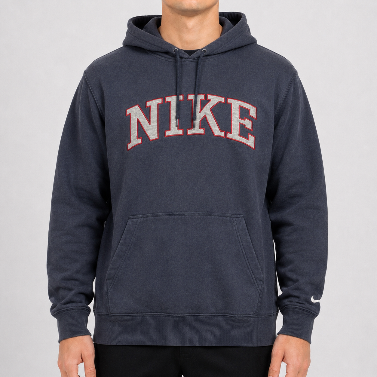 Nike Collage Big Logo Vintage Hoodie Navy M