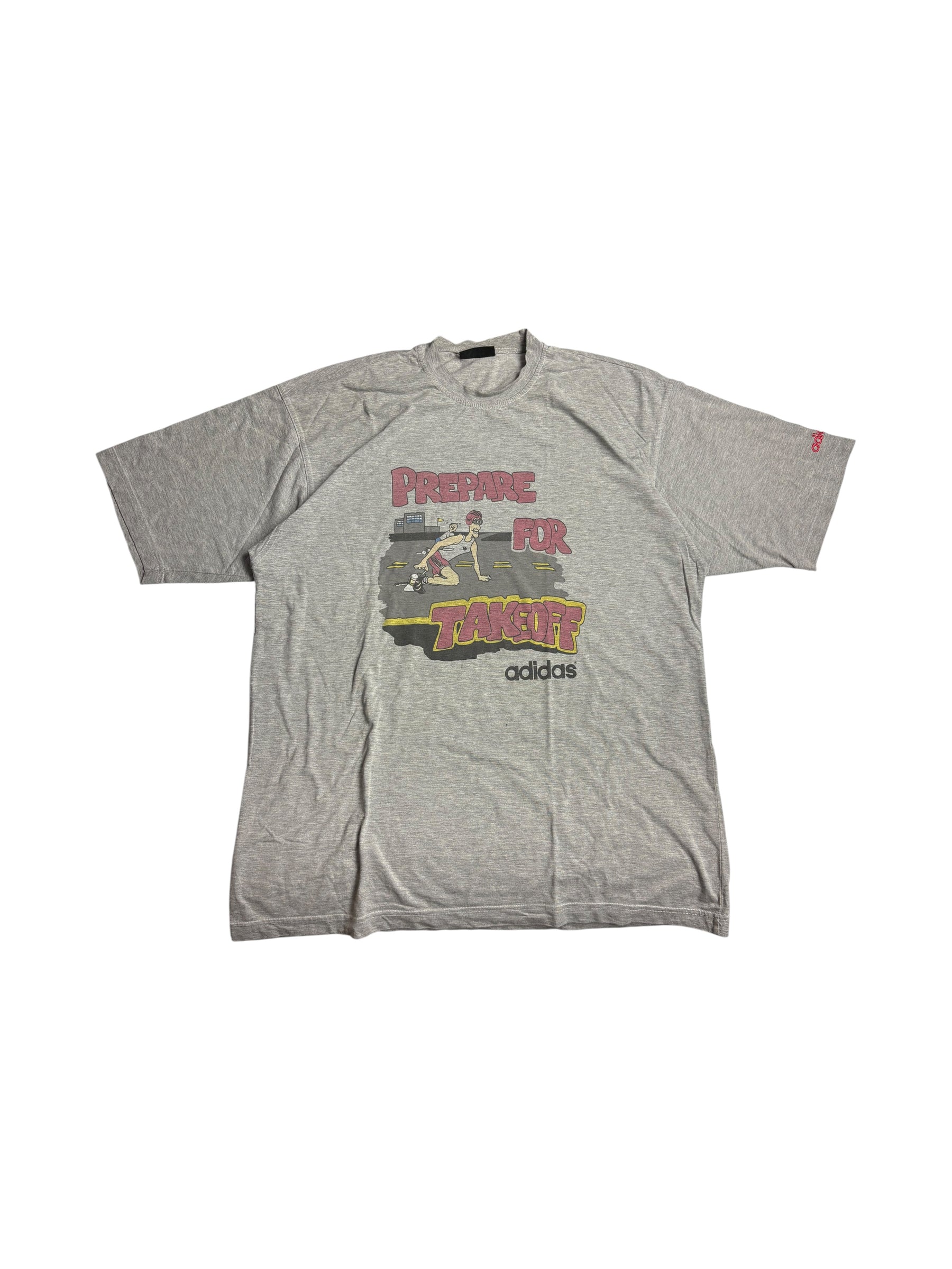Vintage Prepare For Takeoff Graphic T-Shirt Grau L