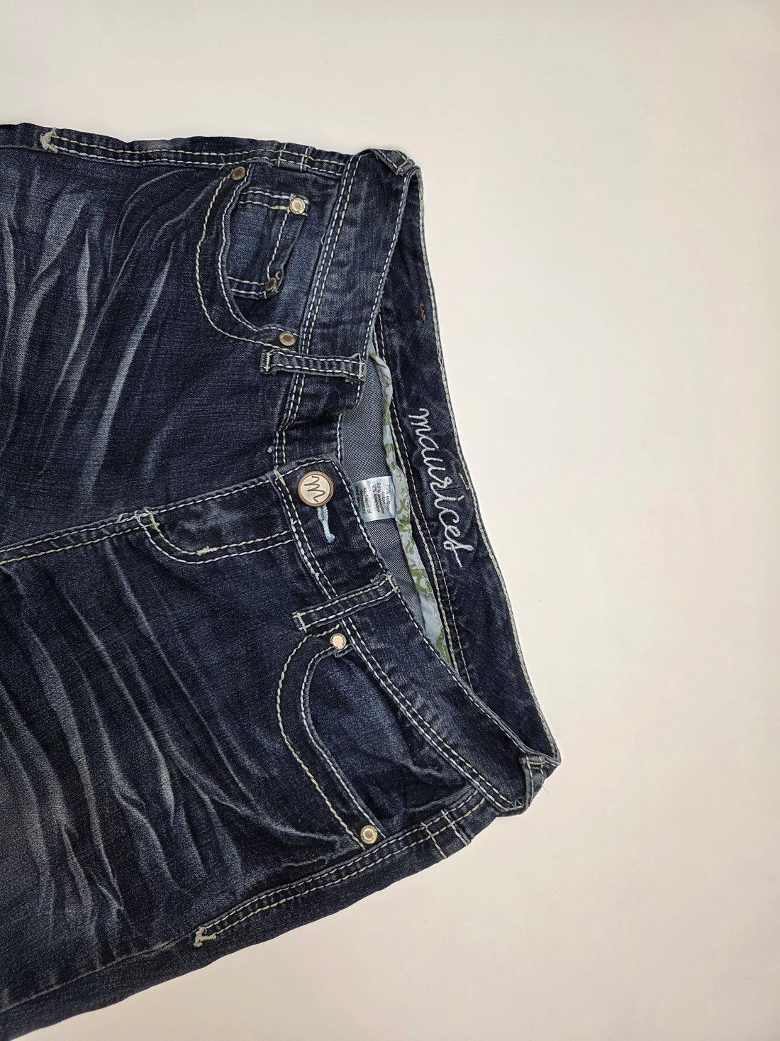 Vintage Maurices Slim Bootcut Jeans Y2K Denim dunkelblau Frontansicht