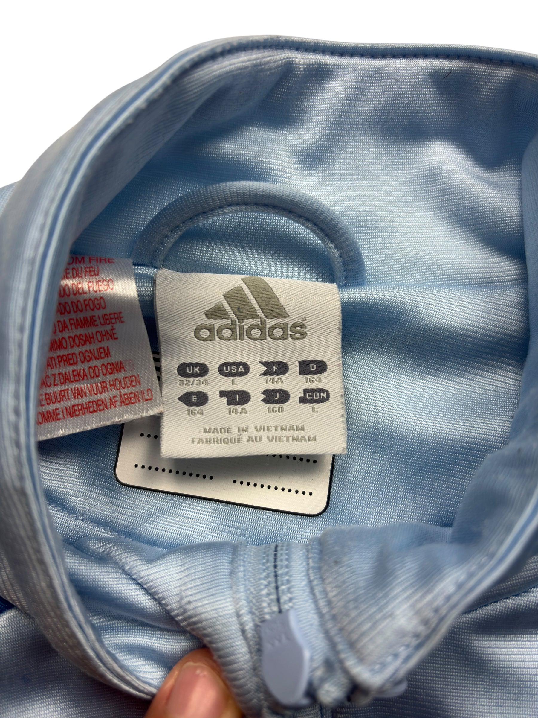 Adidas Three Stripes Vintage Trackjacket – Babyblau/Navy