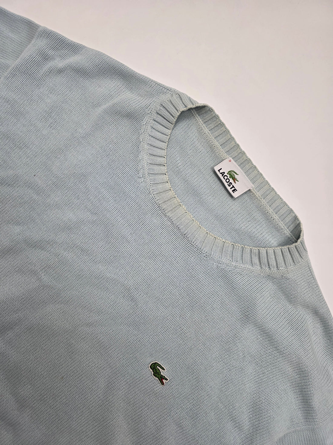 Lacoste Knit Sweater in Hellblau – Frontansicht