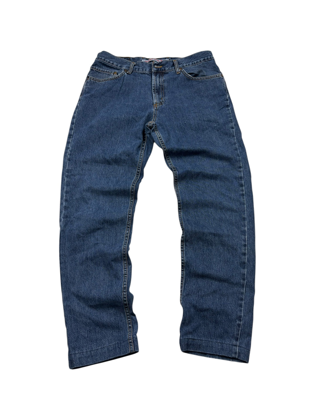 Carrera 700 Jeans Blau Größe 50 – Rückansicht mit großem Rückenpatch und rotem Pocket-Tab