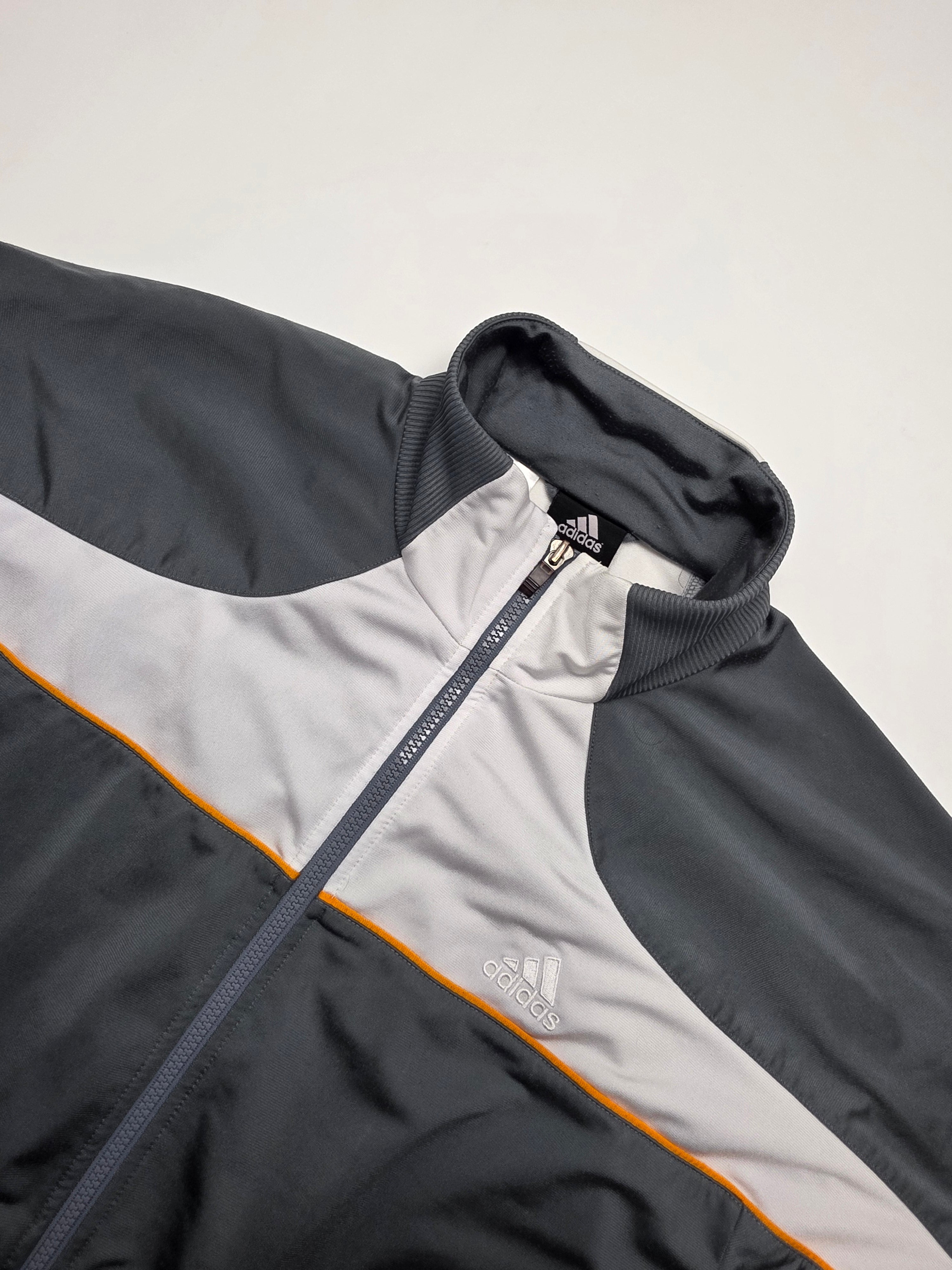 Adidas Trackjacket - Grau/Weiß/Orange (XL)