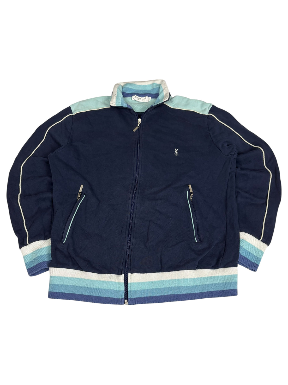 YSL Vintage Zip Trackjacket in vollständiger Vorderansicht