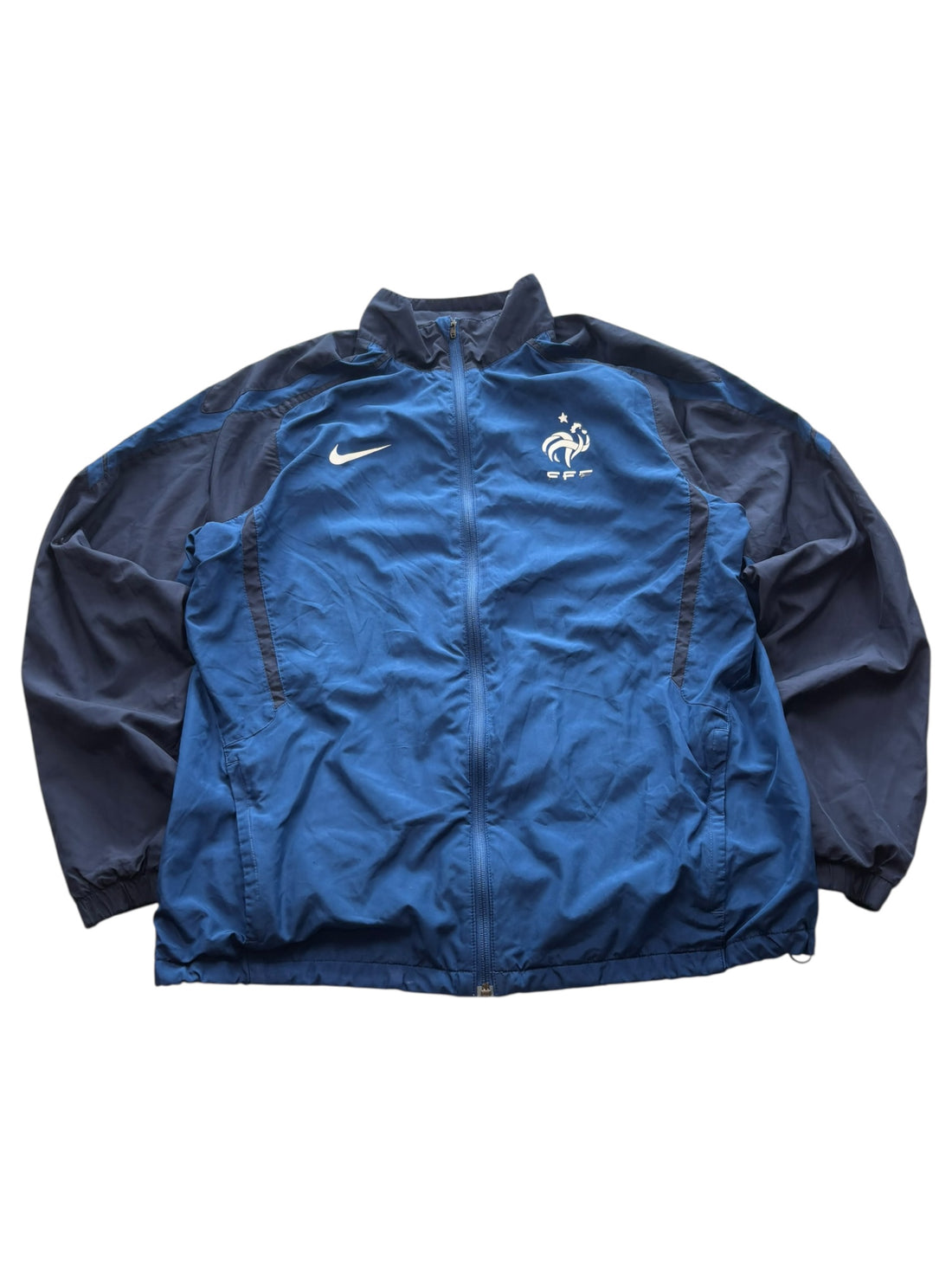 Nike Frankreich Tracksuit Navy/Blau – komplettes Set mit FFF-Wappen und weißem Swoosh