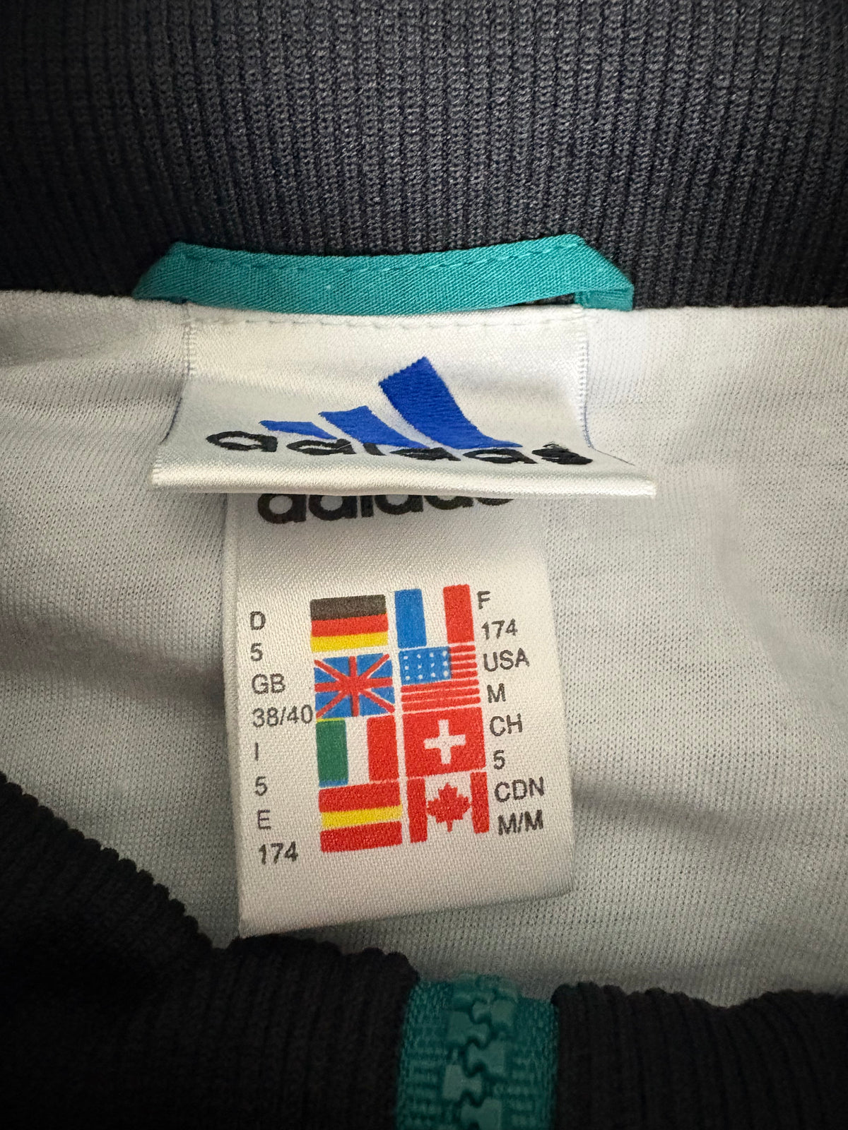 Adidas 90s Vintage Tracksuit – Schwarz/Türkis