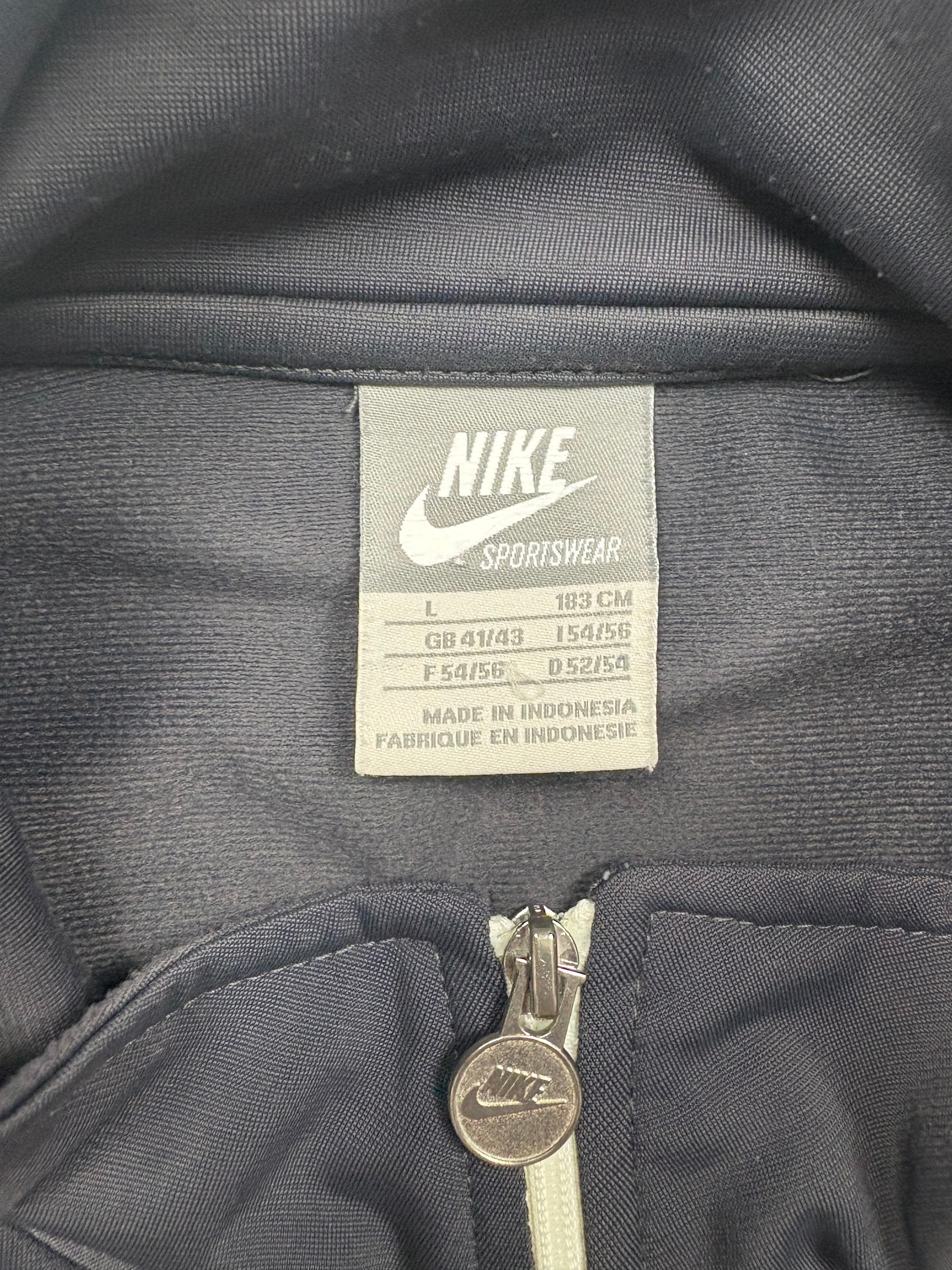 Nike Bruststreifen Y2K Vintage Trackjacket - Schwarz/Creme (L)