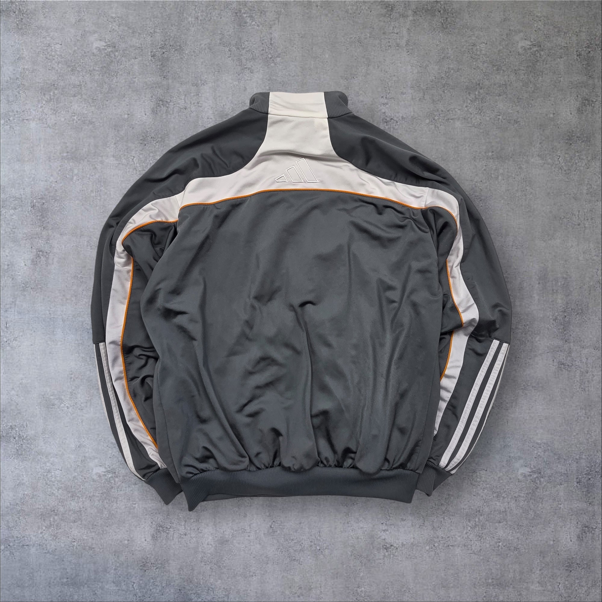 Adidas Trackjacket - Grau/Weiß/Orange (XL)