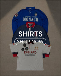 Vintage Shirts mit Polo- und Racing-Designs – Y2K Styles in Blau, Weiß und Rot
