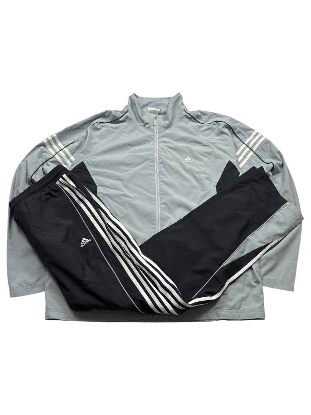 Adidas 2000 Tracksuit - Grau/Schwarz (XL) - PKeyVintage