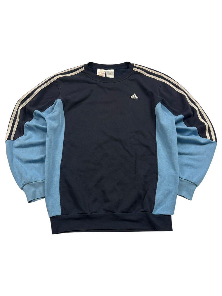 Adidas 3 - Streifen Colorblock Vintage Sweater – Navy/Light Blue (XL) - PKeyVintage