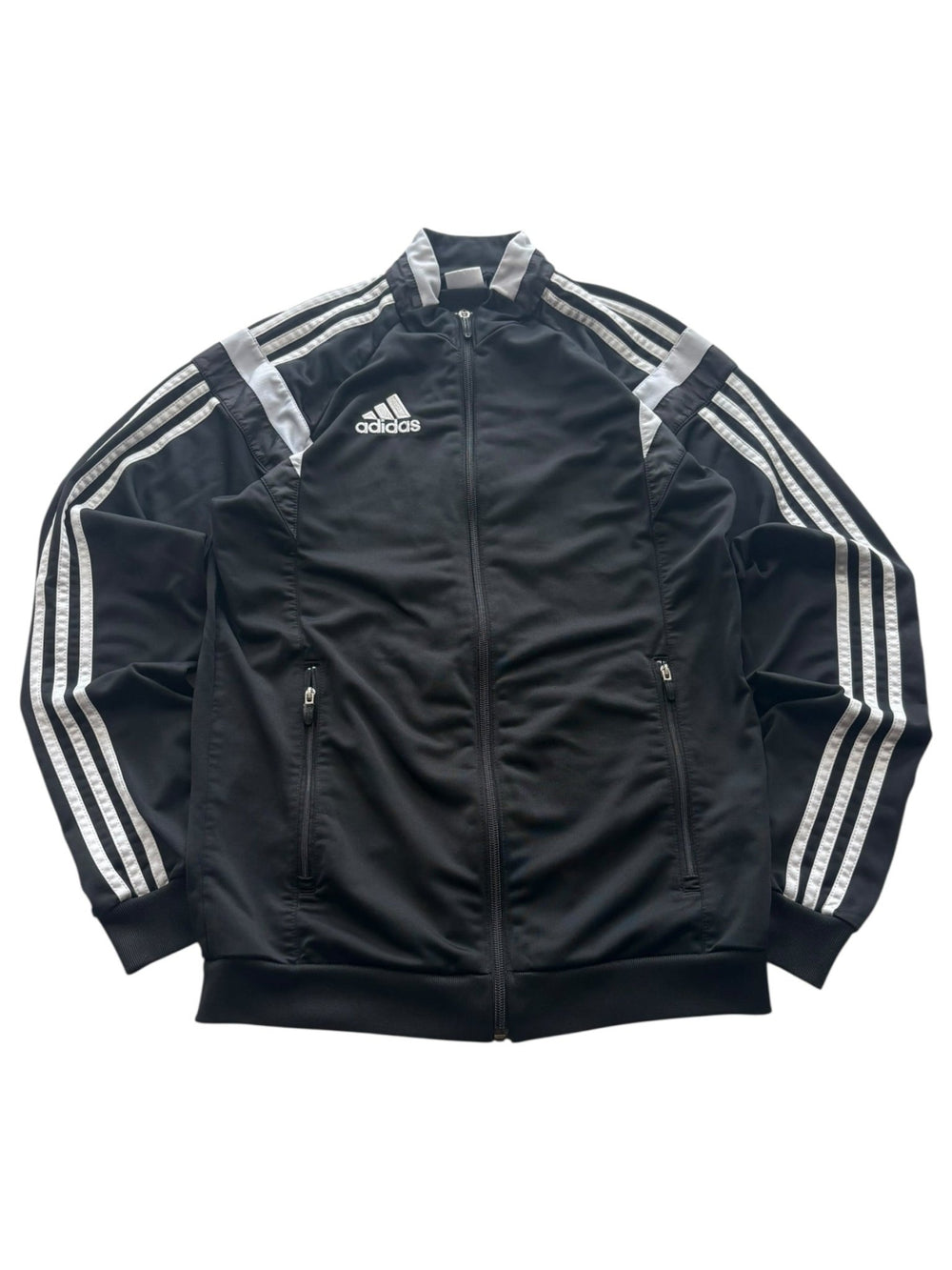 Adidas 3 - Streifen Vintage Trackjacket – Schwarz/Weiß (XS) - PKeyVintage