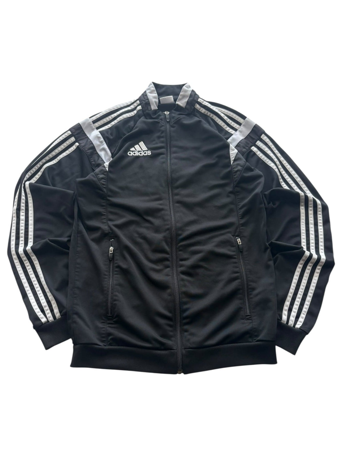 Adidas 3 - Streifen Vintage Trackjacket – Schwarz/Weiß (XS) - PKeyVintage