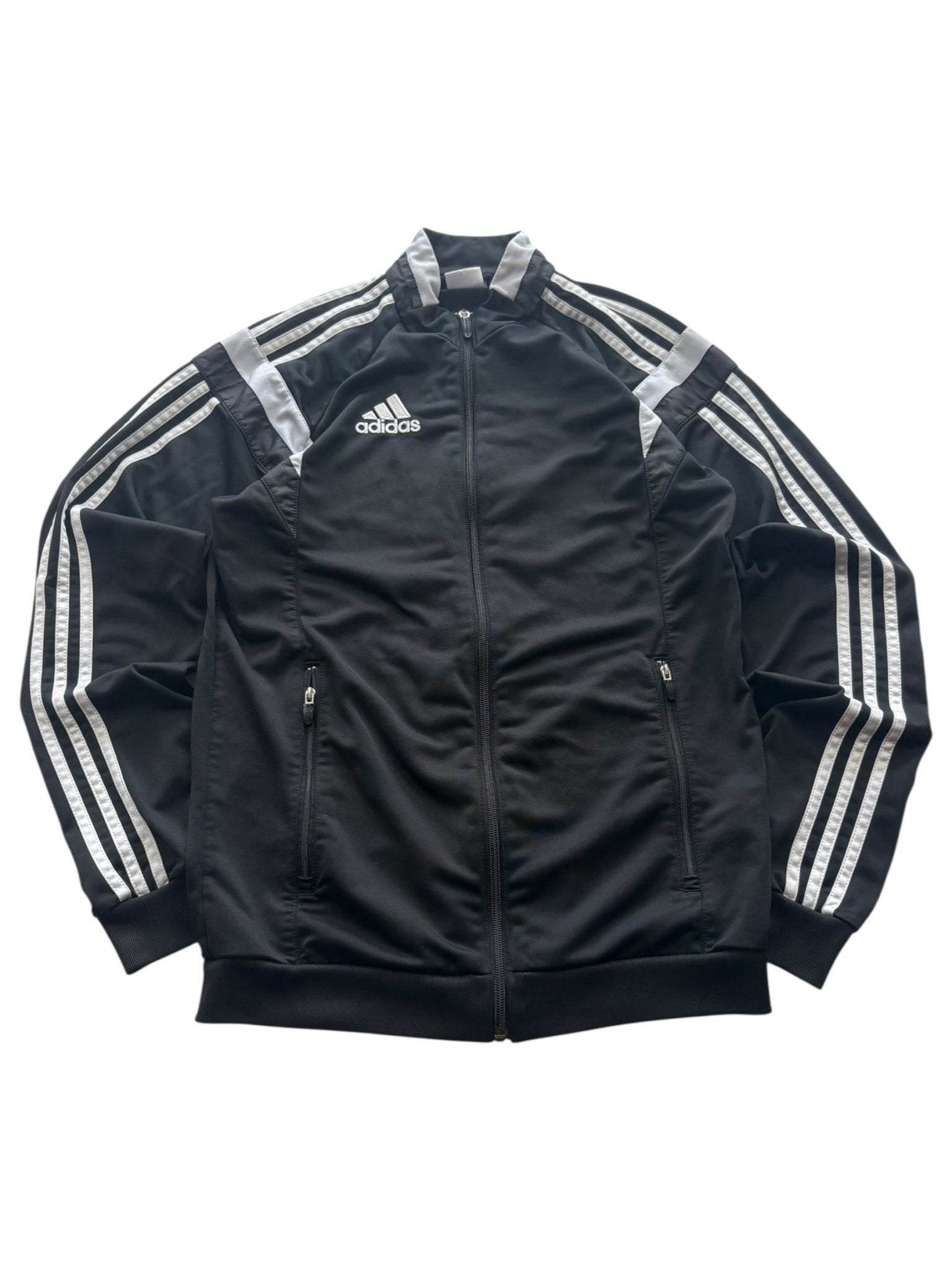 Adidas 3 - Streifen Vintage Trackjacket – Schwarz/Weiß (XS) - PKeyVintage