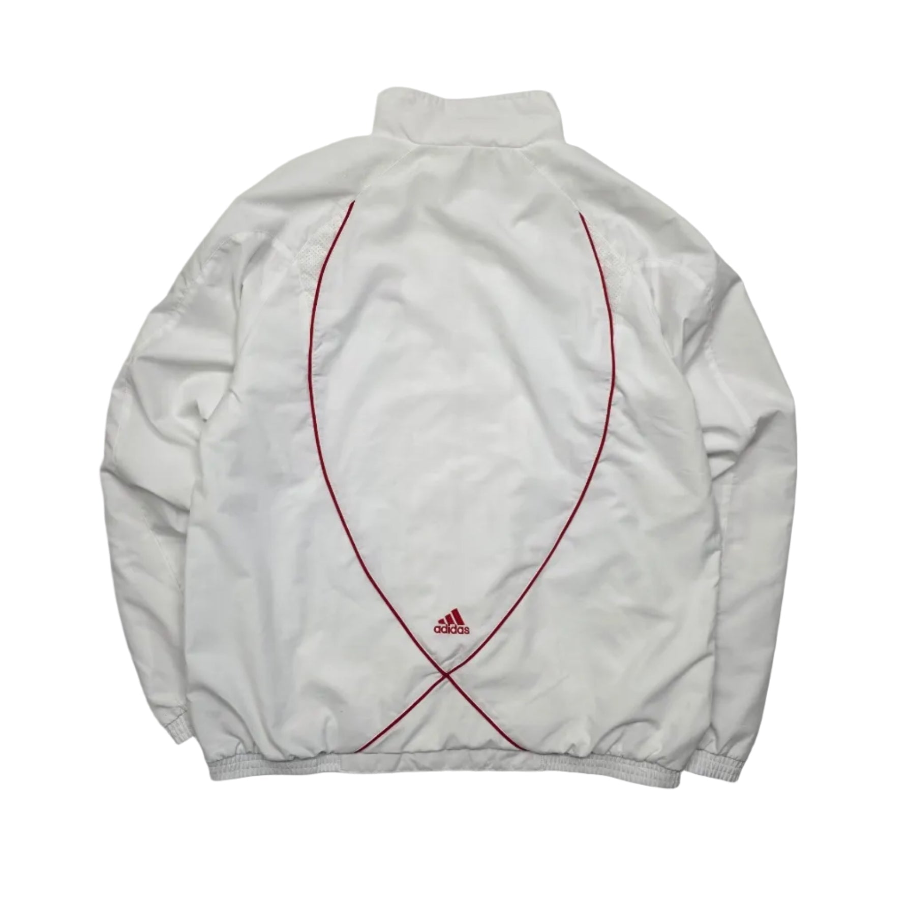 Adidas 3 - Streifen Vintage Trackjacket – Weiß/Rot (XL) - PKeyVintage