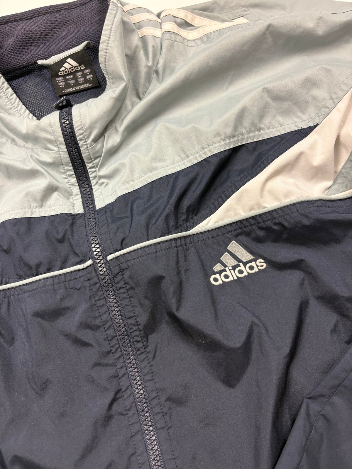 Adidas 3 - Streifen Vintage Tracksuit – Navy/Grau (XL) - PKeyVintage