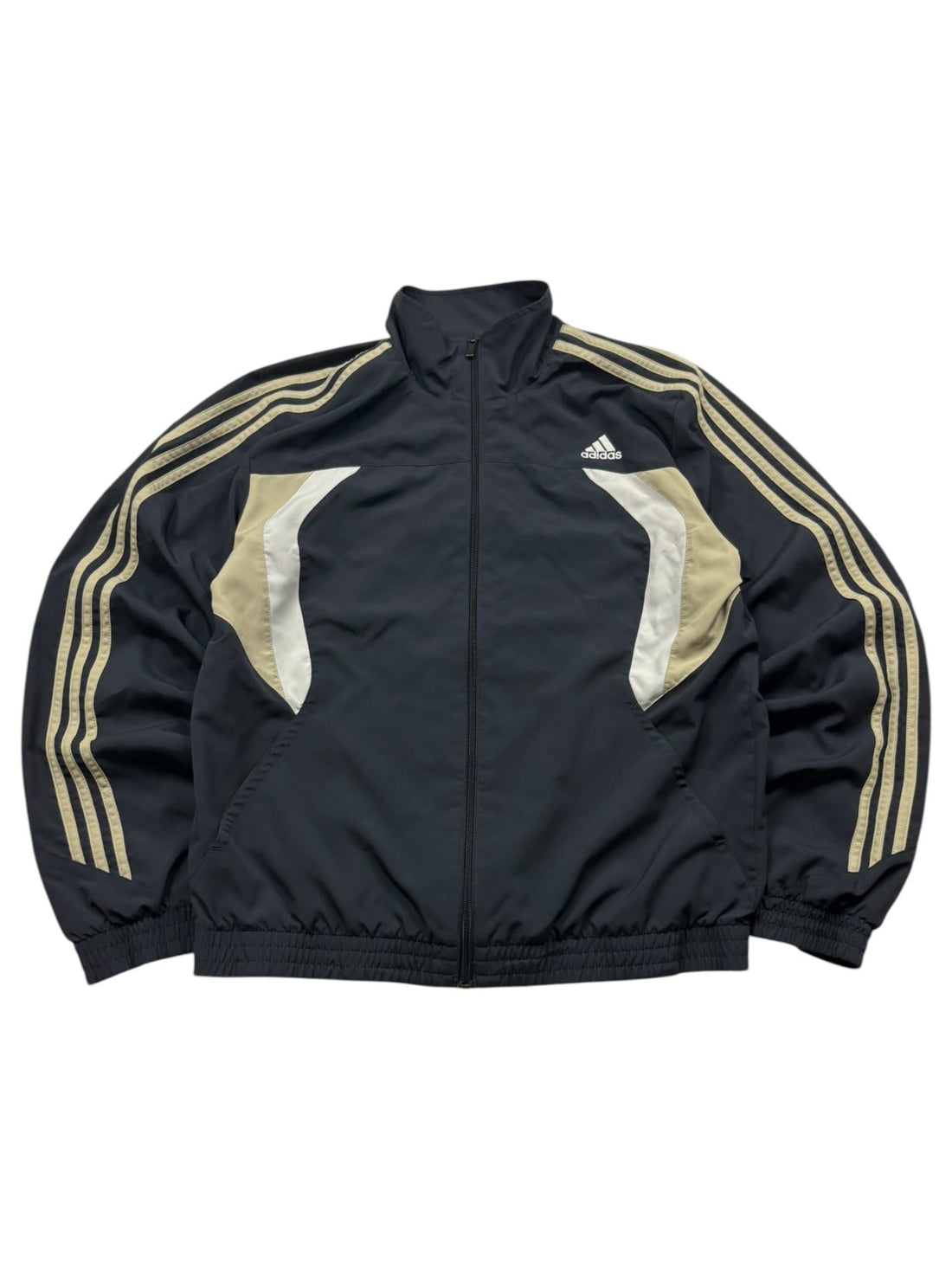 Adidas 3 - Streifen Vintage Tracksuit – Schwarz/Gold (M) - PKeyVintage
