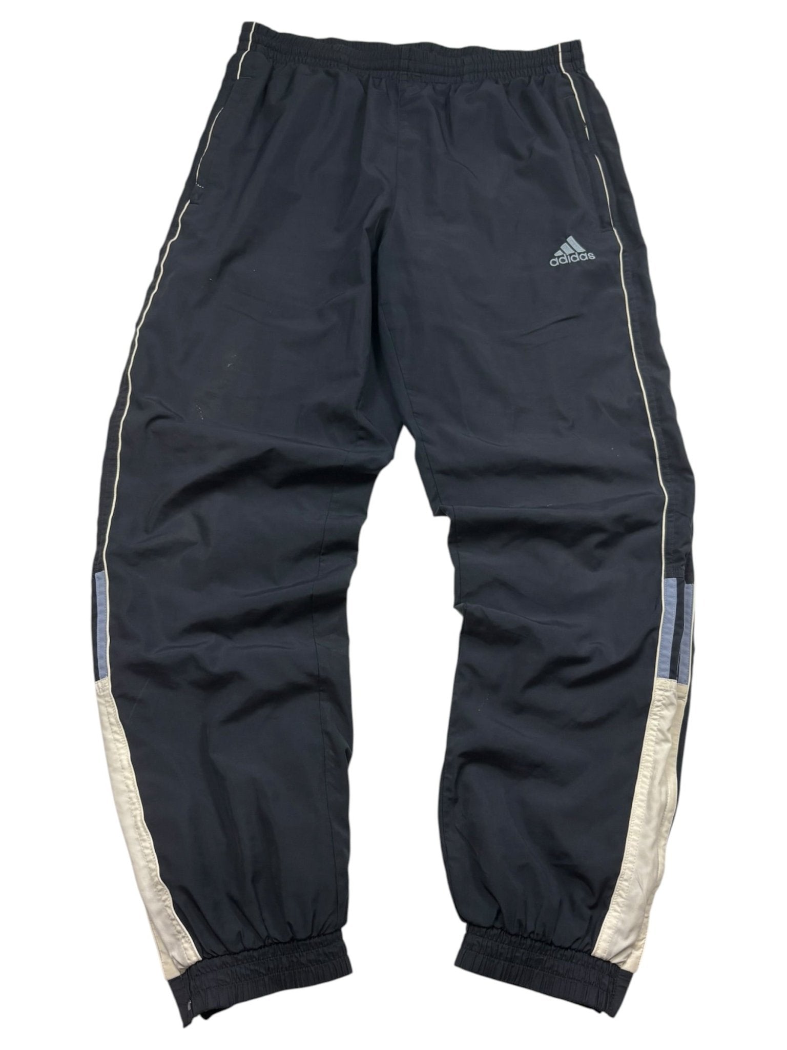 Adidas 3 - Streifen Y2K Vintage Tracksuit – Weiß/Navy (M) - PKeyVintage