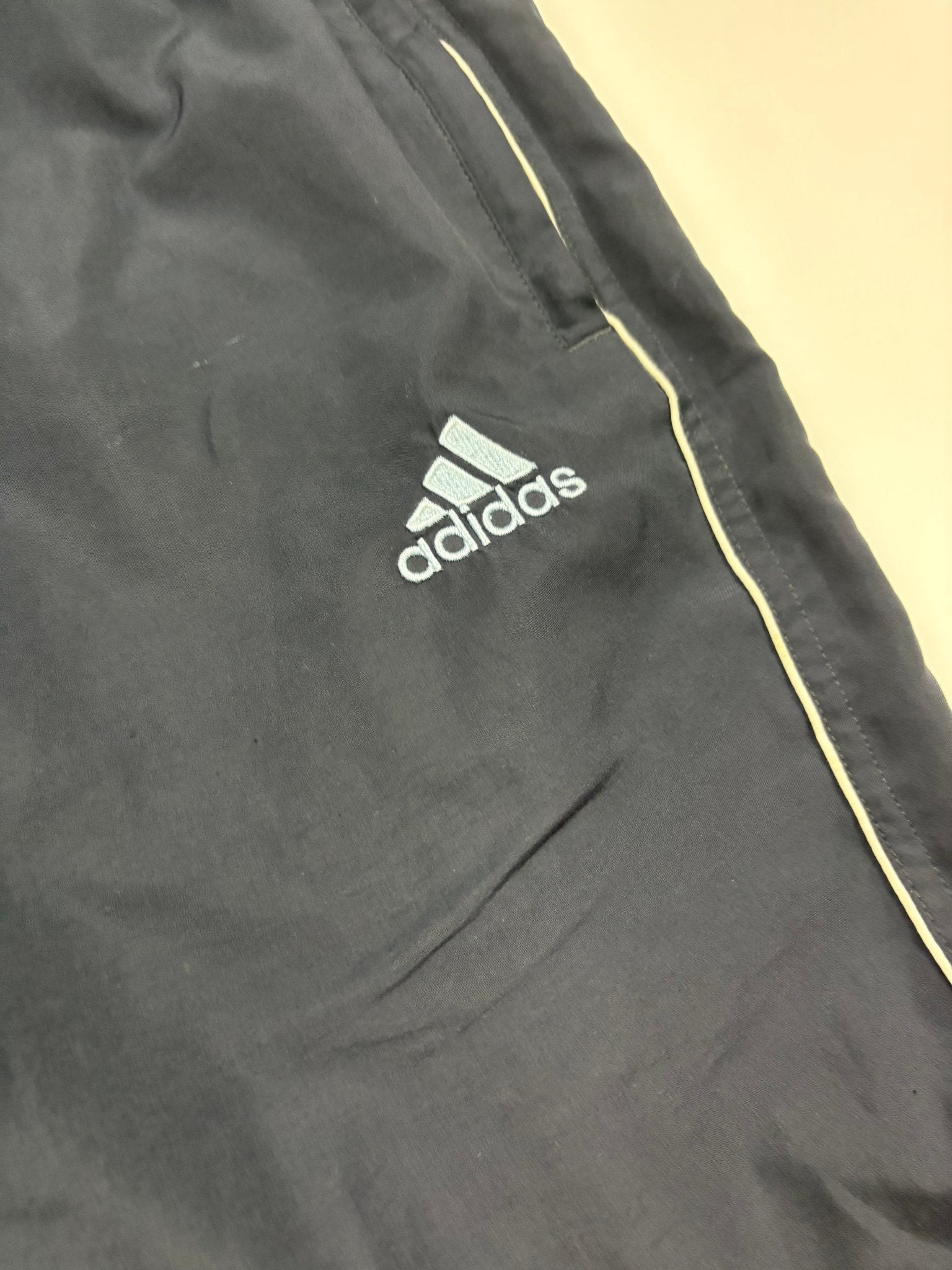 Adidas 3 - Streifen Y2K Vintage Tracksuit – Weiß/Navy (M) - PKeyVintage