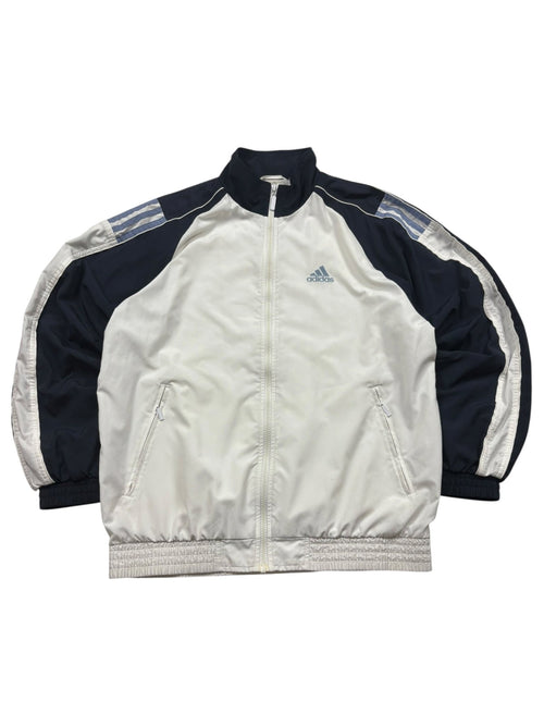 Adidas 3-Streifen Y2K Vintage Tracksuit in Weiß/Navy – Jacke von vorne