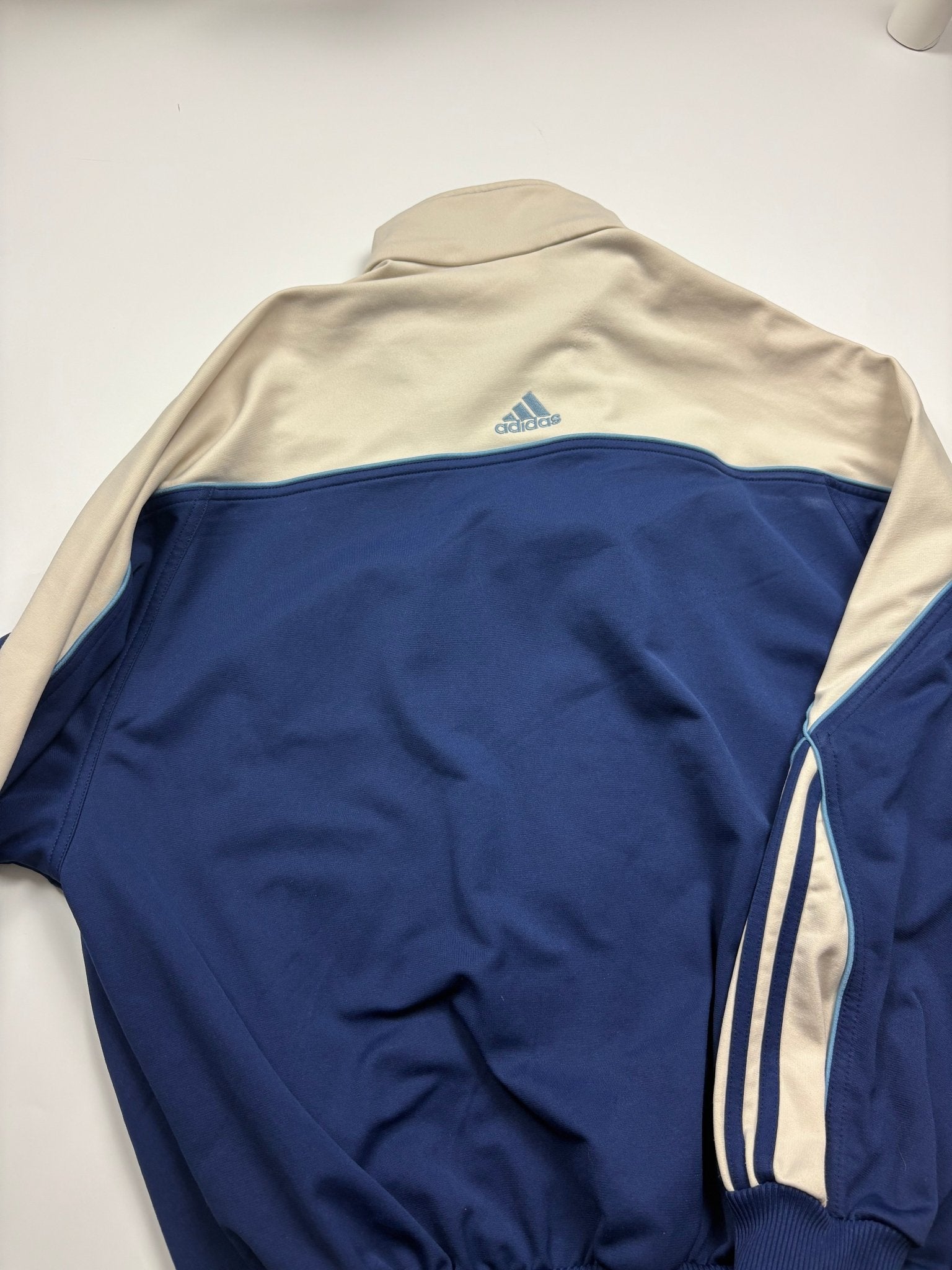 Adidas 80s Vintage Tracksuit – Creme/Navy (M) - PKeyVintage