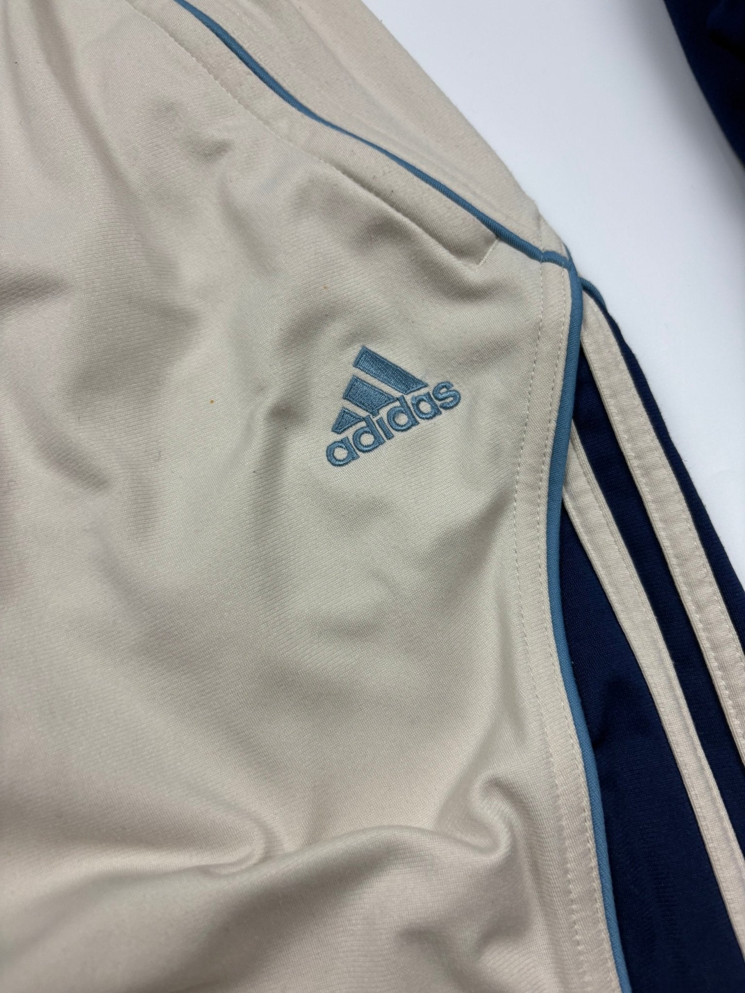Adidas 80s Vintage Tracksuit – Creme/Navy (M) - PKeyVintage