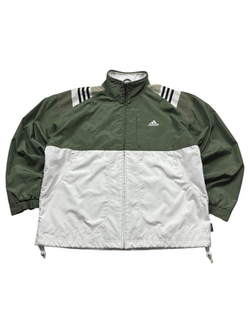 Adidas 90s Trackjacket - Olivgrün/Weiß (XL) - PKeyVintage