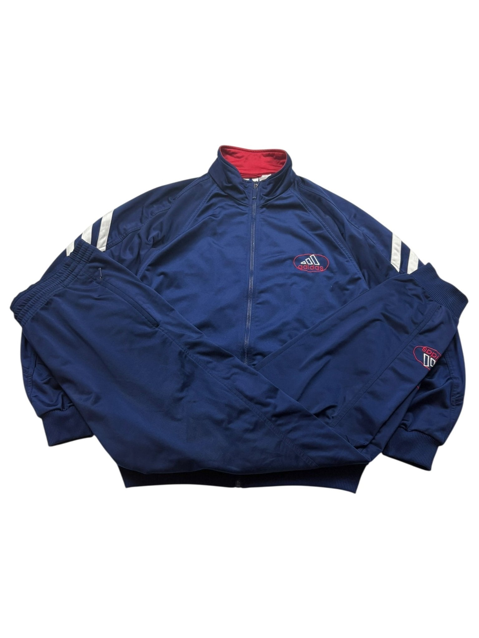 Adidas 90s Tracksuit - Navy/Rot/Weiß (L) - PKeyVintage