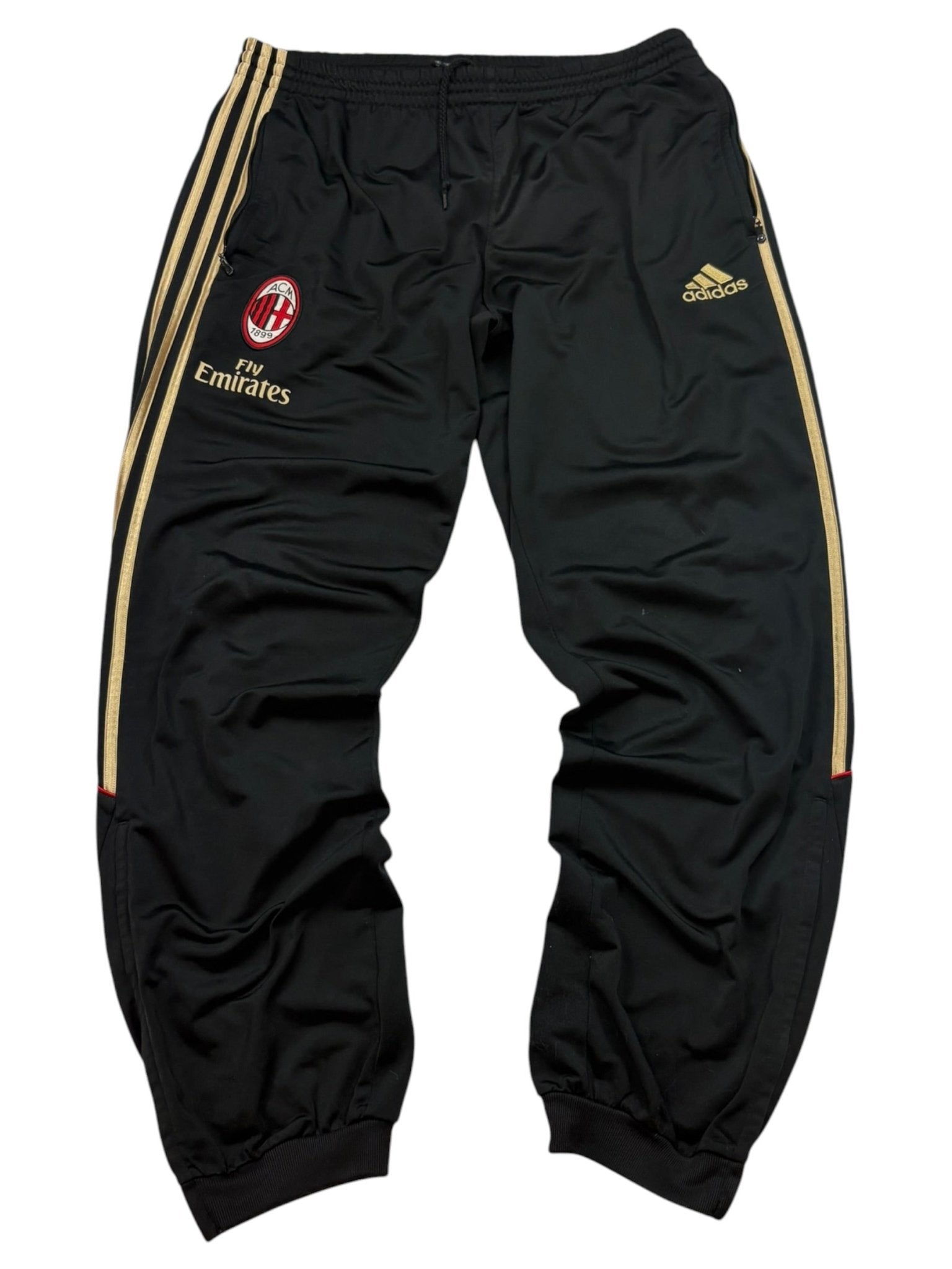 Adidas AC Milan Fly Emirates 2010 Vintage Tracksuit – Schwarz/Gold (L) - PKeyVintage