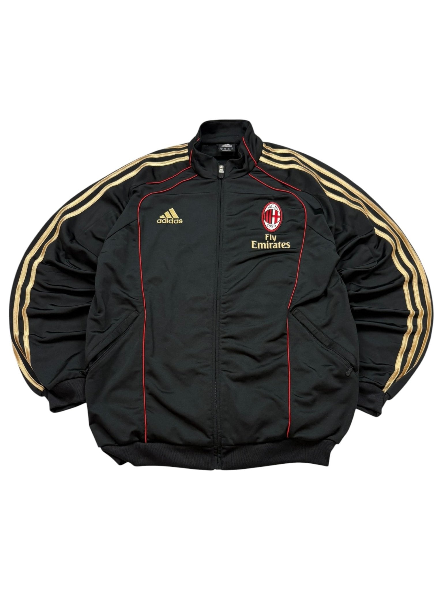 Adidas AC Milan Fly Emirates 2010 Vintage Tracksuit – Schwarz/Gold (L) - PKeyVintage