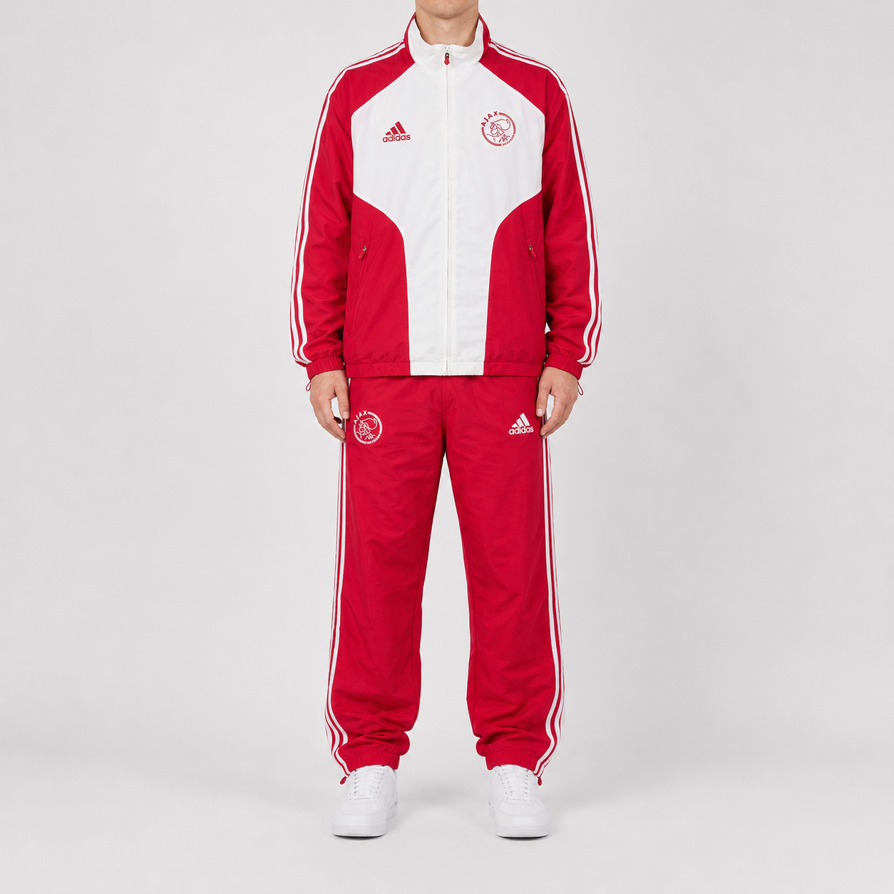 Adidas Ajax Vintage Tracksuit – Rot/Weiß (L)