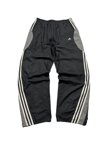 Adidas Baggy Trackpants - Schwarz/Grau/Weiß (L) - PKeyVintage