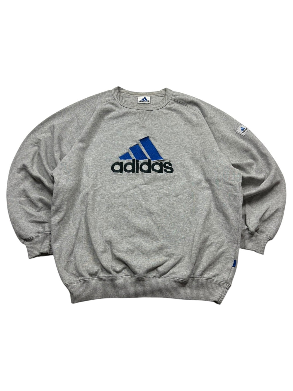 Adidas Big Logo Vintage Sweater – Grau (XL) - PKeyVintage