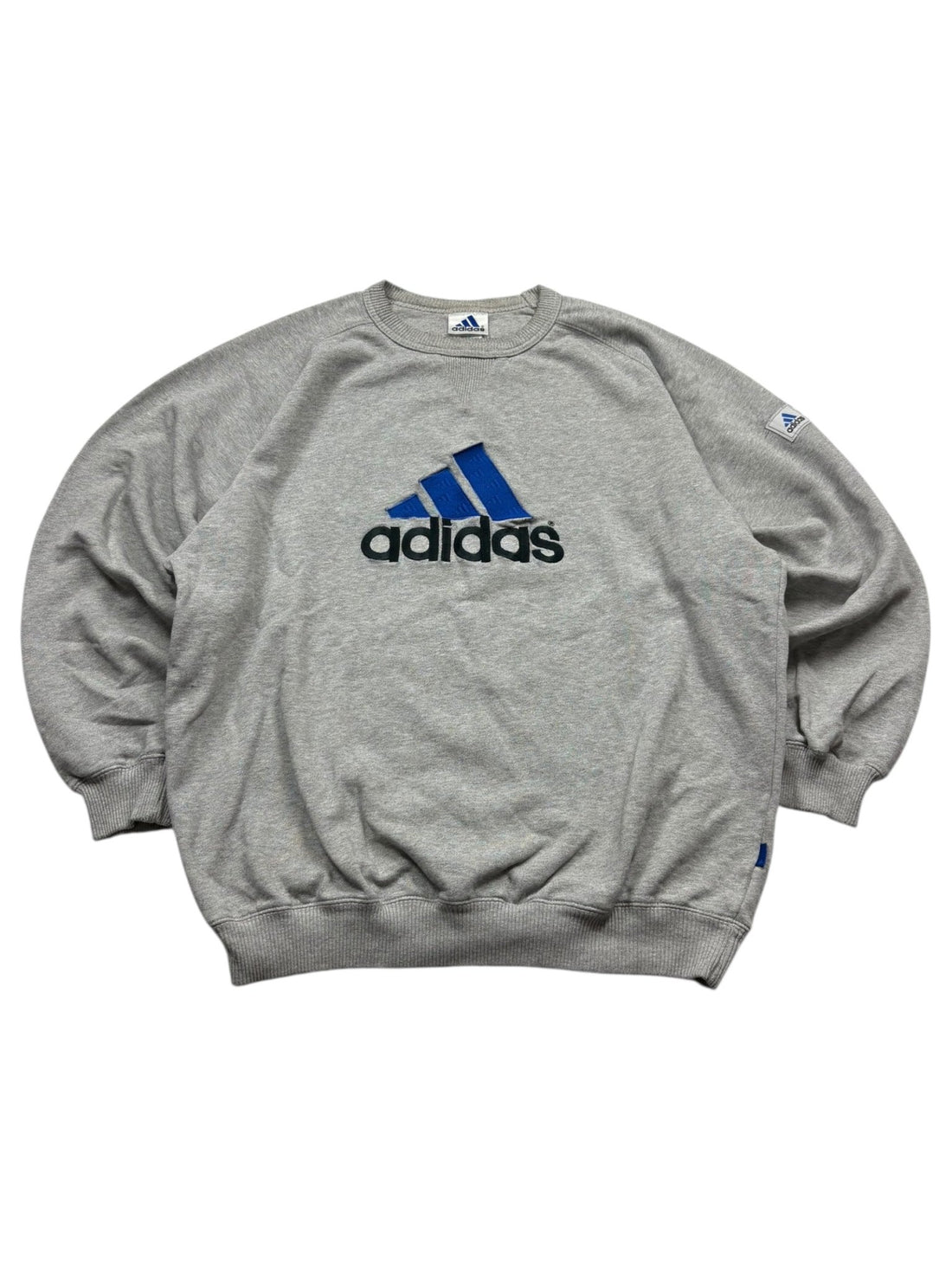 Adidas Big Logo Vintage Sweater – Grau (XL) - PKeyVintage