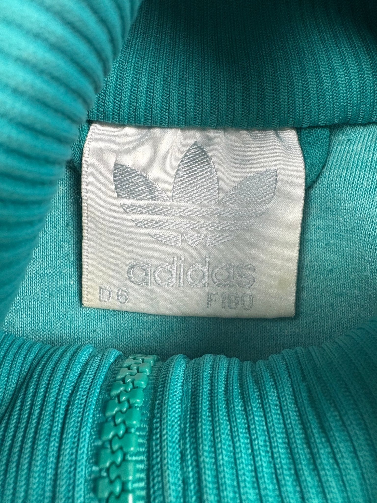 Adidas Chevron - Panel 90er Vintage Trackjacket – Türkis/Weiß (M) - PKeyVintage