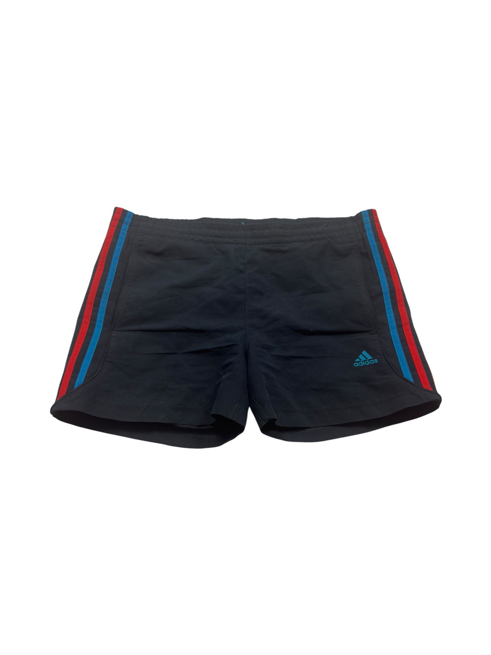 Adidas Climacool Vintage Sportshorts Schwarz M mit roten und blauen Seitenstreifen