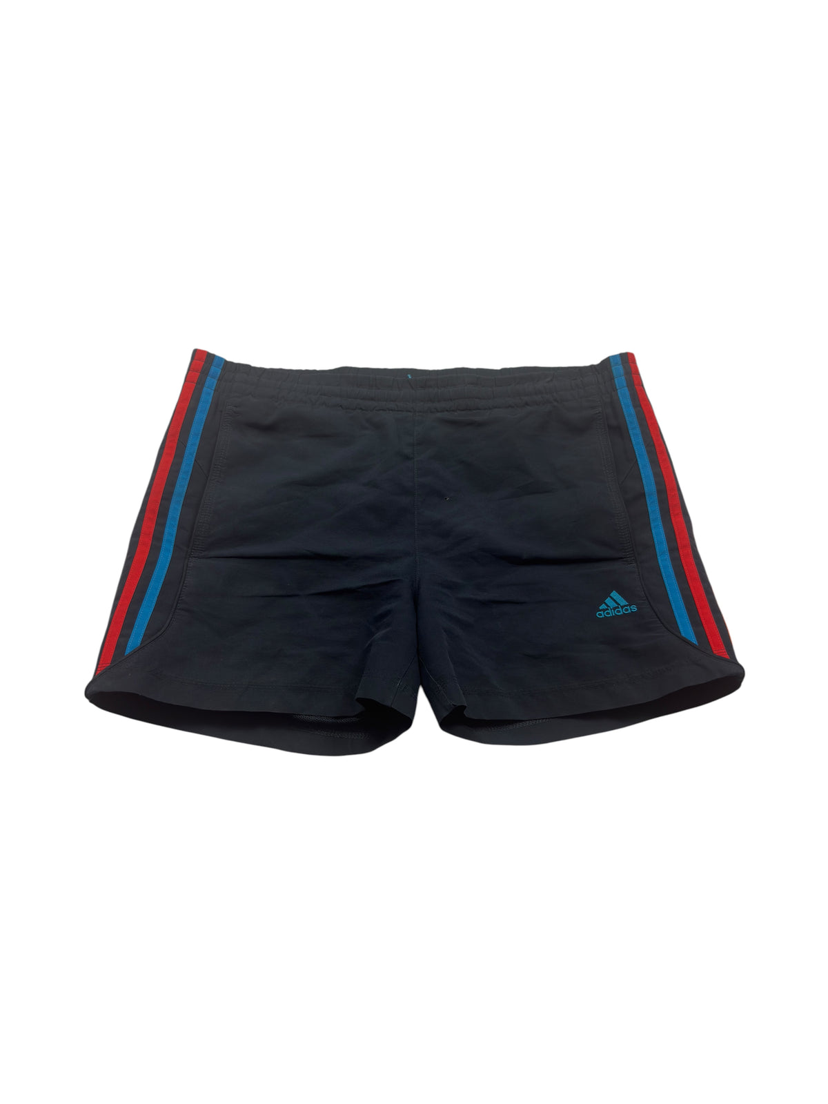 Adidas Climacool Vintage Sportshorts Schwarz M mit roten und blauen Seitenstreifen
