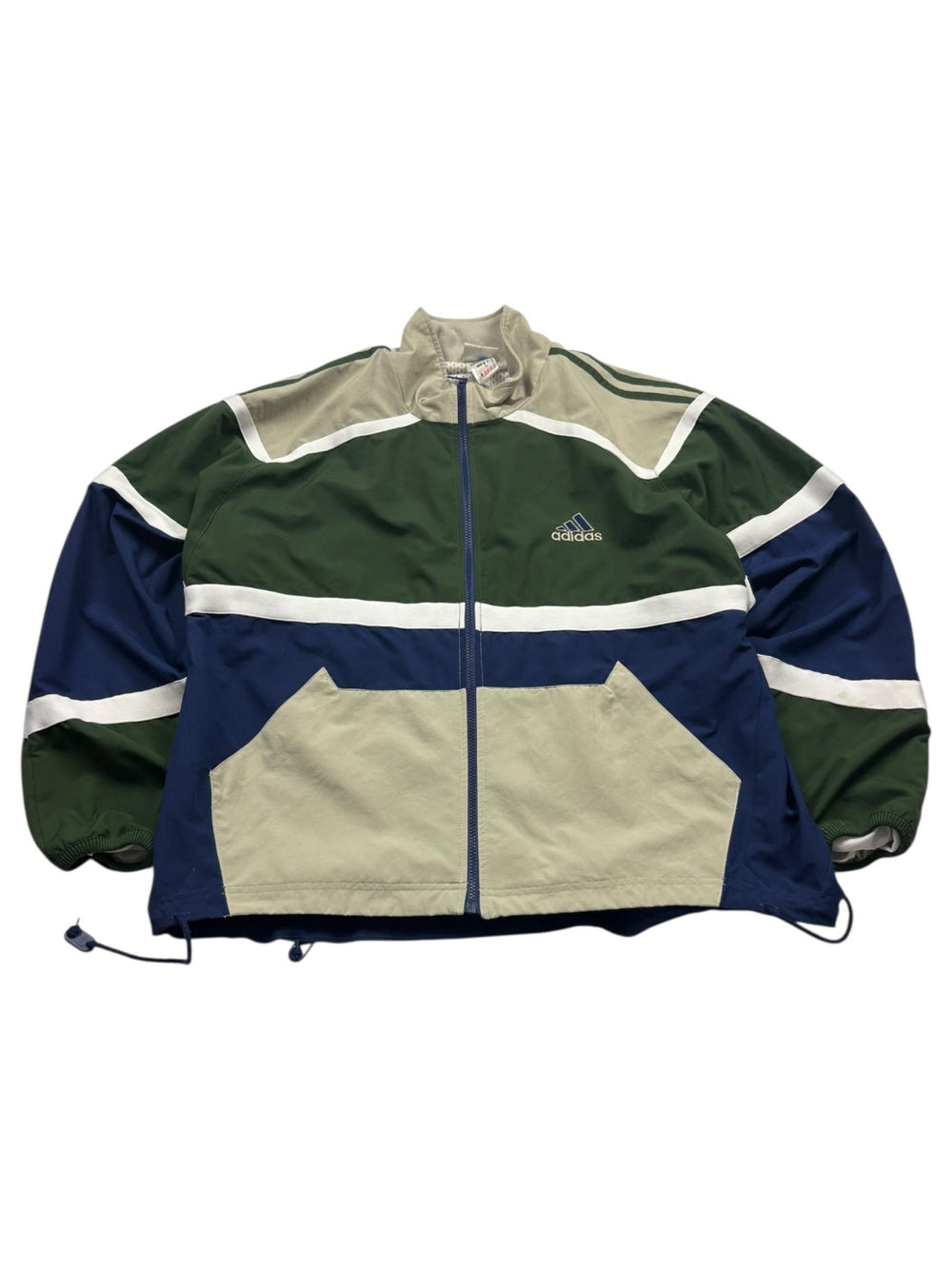 Adidas Colorblock Vintage Trackjacket – Grün/Navy (XL) - PKeyVintage