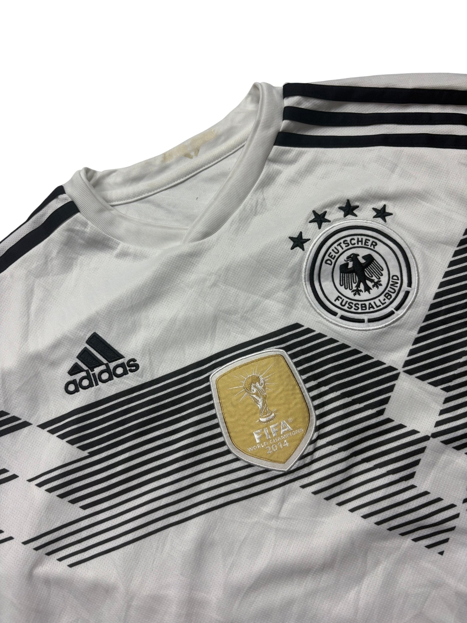 Adidas DFB 4-Sterne 2017 Vintage Fußballtrikot - Weiß/Schwarz (M) - PKeyVintage